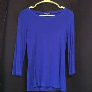 BLUE QUARTER SLEEVE TOP
